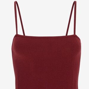 NWT Cropped Square Neck Sweater Cami Wine color XL